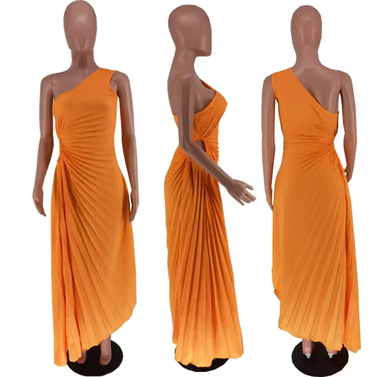 Off-Shoulder Chiffon Maternity Evening Maxi Dress, Flowing Ruffle Baby Shower Gown - Momymoments