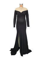 Side Split Mermaid Off Shoulder Bodycon Photoshoot Maternity Maxi Dress for Maternity