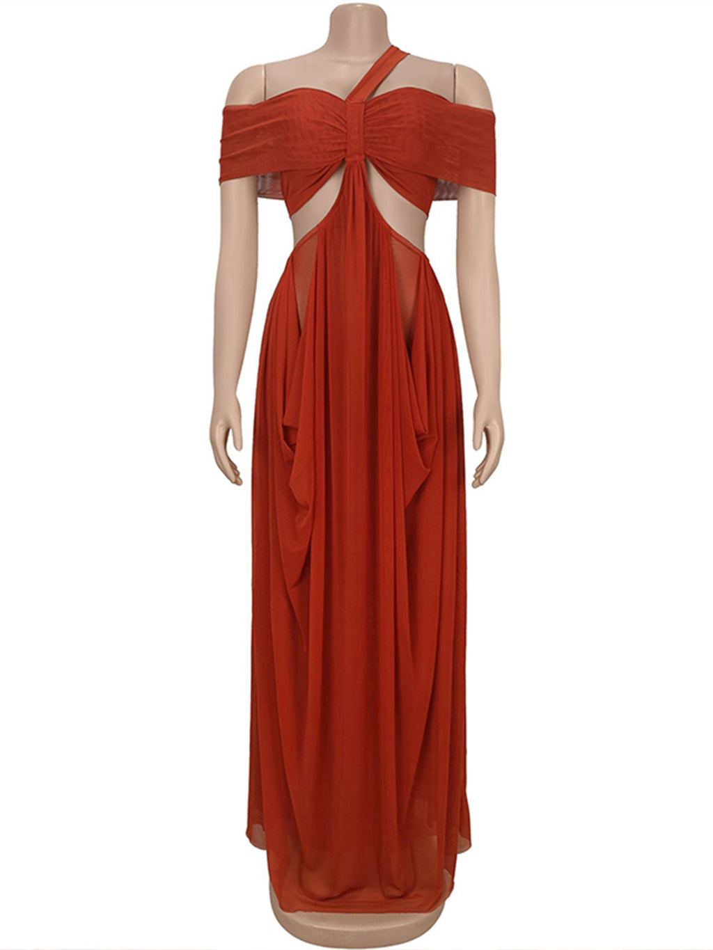 Off-shoulder Grenadine Ruffle Blue Photoshoot Maternity Maxi Dress for Maternity