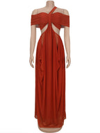 Off-shoulder Grenadine Ruffle Blue Photoshoot Maternity Maxi Dress for Maternity