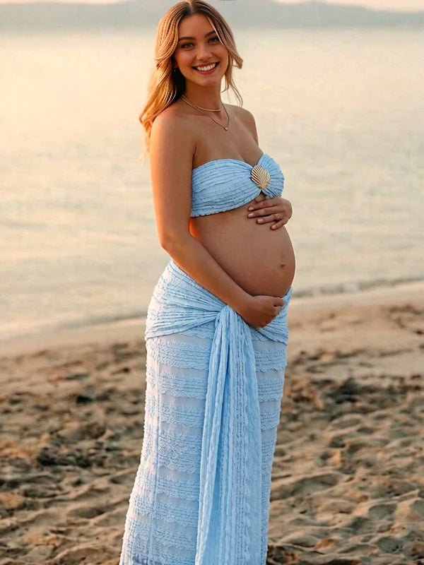 Lace Bodycon Lace Up Two Piece Maternity Photoshoot Swimwear for Maternity