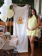 Lace-up Peplum Backless Halter Neck Chiffon Pink Blue Baby Shower Photoshoot Maternity Mini Dress for Maternity