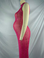 Diamond Starry Mandarin Sleeveless Club Party Bodycon Fashion Photoshoot Maternity Maxi Dress for Maternity