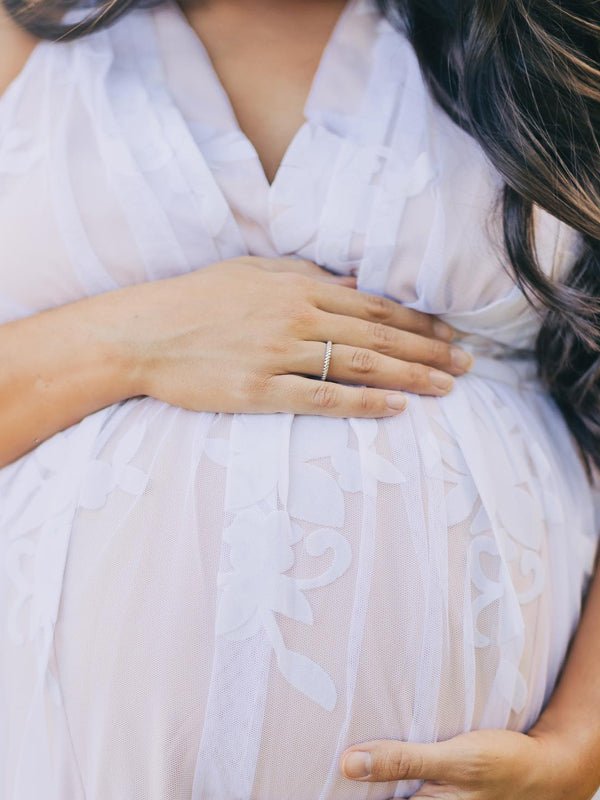 White Lace Boho Specially Maternity Photoshoot Maxi Dress for Maternity