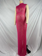 Diamond Starry Mandarin Sleeveless Club Party Bodycon Fashion Photoshoot Maternity Maxi Dress for Maternity